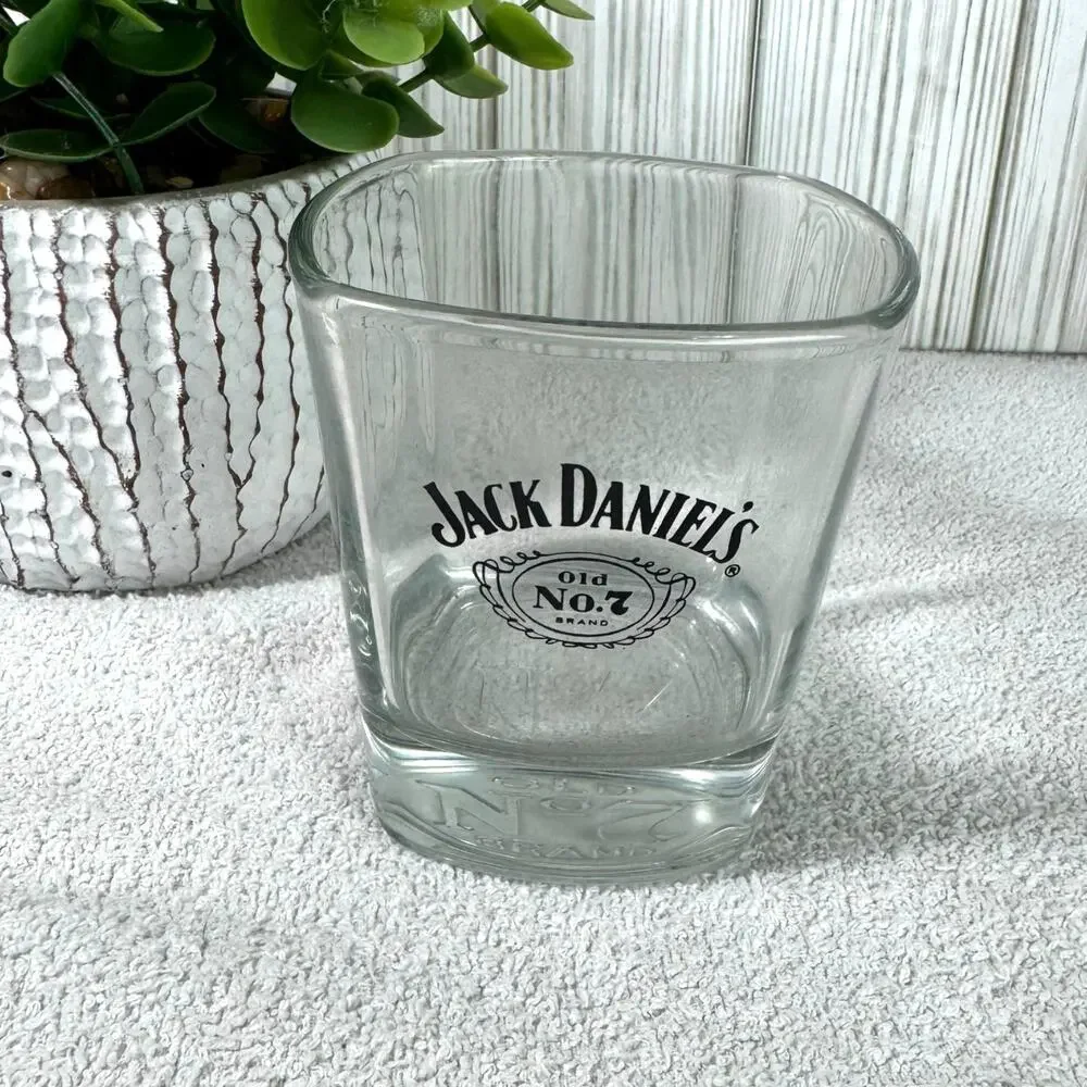 Jack Daniels Old No.‎ 7 Brand Square 8oz Low Ball Tumbler Rocks Glass